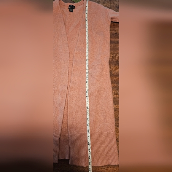 Halogen Women's Pink Front Open Cashmere Wool Long Cardigan with Pockets Small - Picture 14 of 14